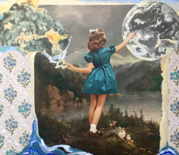 AMBER GROOME-
Acroos the Universe
14x11-
mixed media collage on wood