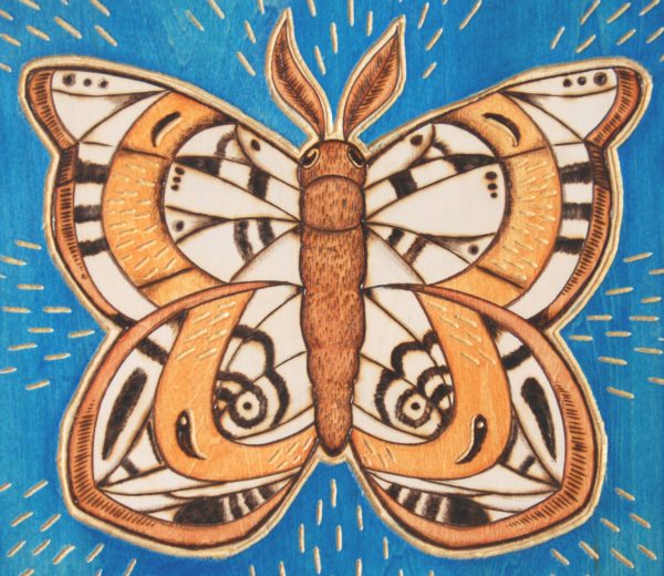 ASHLEY PIERCE-
Burn and Buzz
8x8
painted and carved wood