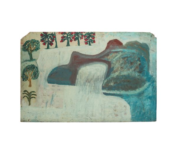 mountain with waterfall and new flowers 34x50 ...